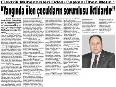 YANGINDA ÖLEN ÇOCUKLARIN SORUMLUSU İKTİDAR (AKDENİZ GÜNCEL - 04.12.2016)