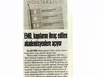 EMO, KAPILANIN İHRAÇ EDİLEN AKADEMİSYENLERE AÇIYOR (EVRENSEL, 28.02.2017)