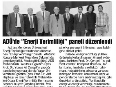 ADÜ`DE `ENERJİ VERİMLİLİĞİ` PANELİ DÜZENLENDİ (AYDIN DENGE)