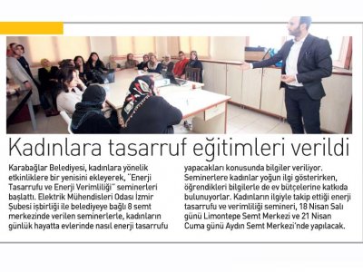 KADINLARA TASARRUF EĞİTİMLERİ VERİLDİ (EGE TELGRAF)