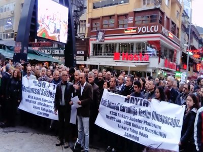 TMMOB-DİSK-KESK-TTB VE ASMMMO REFERANDUM SONUÇLARINA İKTİDAR TARAFINDAN MÜDAHALE EDİLMESİNİ PROTESTO ETTİ