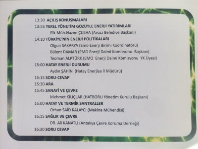 HATAY BÖLGESEL ENERJİ FORUMU DÜZENLENDİ.