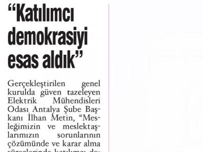 KATILIMCI DEMOKRASİYİ ESAS ALDIK (ANTALYA SON HABER-08.02.2018)