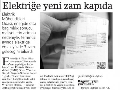 ELEKTRİĞE YENİ ZAM KAPIDA (BİRGÜN)