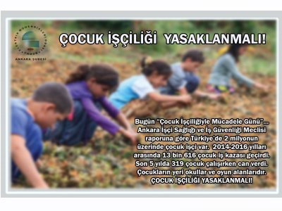 ÇOCUK İŞÇİLİĞİ  YASAKLANMALI!