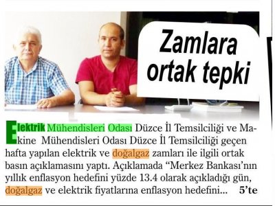 DÜZCE MANŞET: ZAMLARA ORTAK TEPKİ