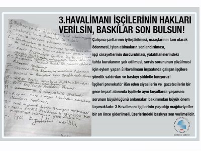 3.HAVALİMANI İŞÇİLERİNİN HAKLARI VERİLSİN, BASKILAR SON BULSUN!