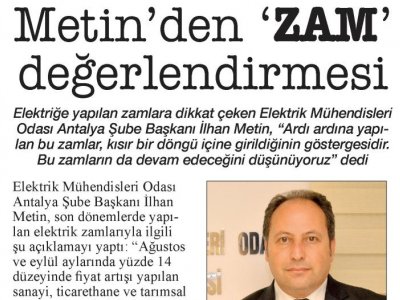 METİN`DEN ZAM DEĞERLENDİRMESİ (AKSU VATAN - 08.10.2018)
