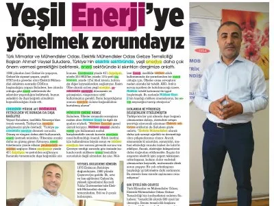 KULİS HABER:YEŞİL ENERJİ`YE YÖNELMEK ZORUNDAYIZ