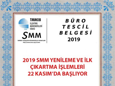 2019 YILI SMM-BT BELGE YENİLEME İŞLEMLERİ BAŞLIYOR