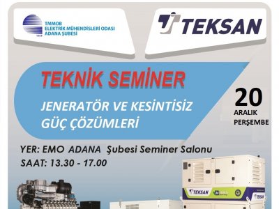TEKNİK SEMİNER: JENERATÖR VE KESİNTİSİZ GÜÇ ÇÖZÜMLERİ SEMİNER PROGRAMI