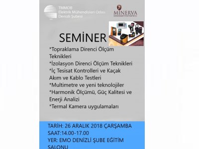 MİNERVA ELEKTRONİK FİRMASI İLE SEMİNER DÜZENLENECEK