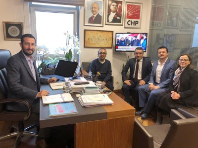 EMO ANKARA ŞUBESİ YÖNETİCİLERİ CHP ANKARA MİLLETVEKİLİ ALİ HAYDAR HAKVERDİYİ ZİYARET ETTİ