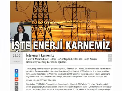 GAZİANTEP`İN ENERJİ KARNESİNE İLİŞKİN BASIN AÇIKLAMASI