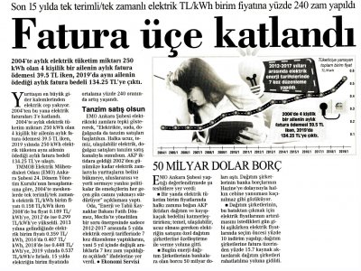 ELEKTRİK CEP YAKTI (CUMHURİYET, 26.03.2019)