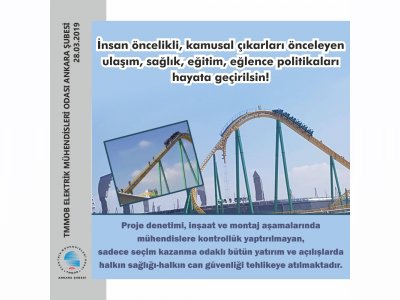 EMO ANKARA ŞUBESİ TARAFINDAN 28.03.2019 TARİHİNDE GERÇEKLEŞTİRİLEN `HIZLI TRENİ İŞLETEMEMİŞLERDİ, OYUNCAK TRENİ DE İŞLETEMEDİLER!` BAŞLIKLI BASIN AÇIKLAMASI