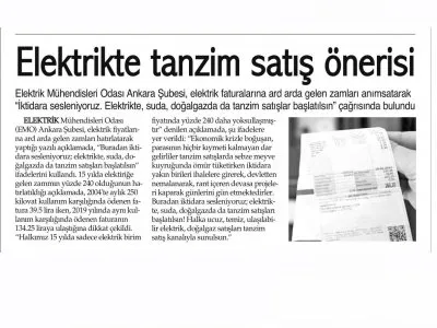 ELEKTRİKTE TANZİM SATIŞ ÖNERİSİ (9 EYLÜL İZMİR, 27.03.2019)