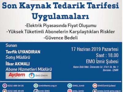 SEMİNER : SON KAYNAK TEDARİK TARİFESİ UYGULAMALARI