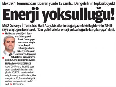 BİZİM SAKARYA:ENERJİ YOKSULLUĞU!