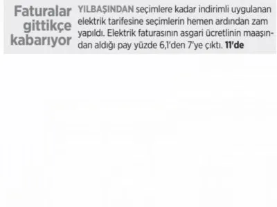 FATURALAR GİTTİKÇE KABARIYOR (BİRGÜN)