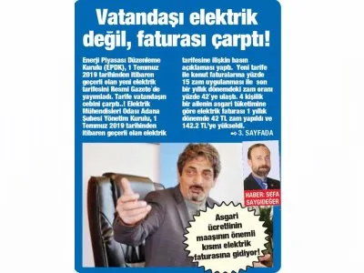 VATANDAŞI ELEKTRİK DEĞİL, FATURASI ÇARPTI.
