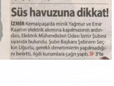 SÜS HAVUZUNA DİKKAT! (MİLLİYET İZMİR EGE)