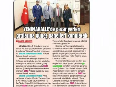 YENİMAHALLE`DE PAZAR YERLERİ ÇATILARINA GÜNEŞ PANELLERİ KONULACAK (ZAFER, 26.09.2019)