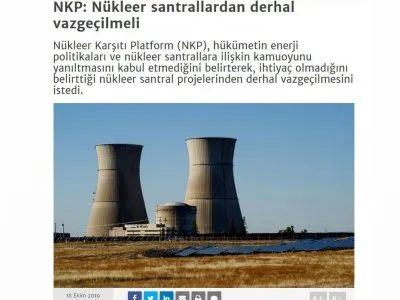 NKP: NÜKLEER SANTRALLARDAN DERHAL VAZGEÇİLMELİ  (ENERJİGUNLUGU.NET)