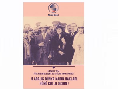 5 ARALIK DÜNYA KADIN HAKLARI GÜNÜ KUTLU OLSUN.