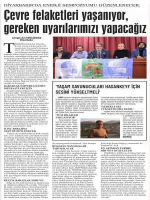 `ÇEVRE FELAKETLERİ YAŞANIYOR, GEREKEN UYARILARI YAPACAĞIZ` (EVRENSEL)