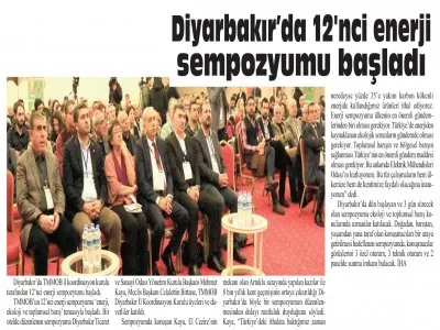 DİYARBAKIR`DA 12`NCİ ENERJİ SEMPOZYUMU BAŞLADI (DİYARBAKIR MÜCADELE)