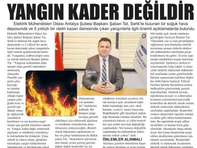YANGIN KADER DEĞİLDİR (ANTALYA GÜNDEM - 31.01.2020)