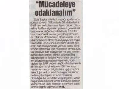 MÜCADELEYE ODAKLANALIM (İSTİKBAL GAZETESİ 14.04.2020)