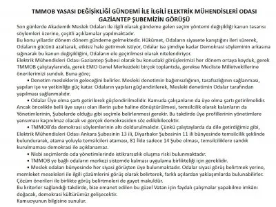 TMMOB YASA DEĞİŞİKLİĞİ