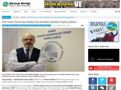 EMO YÖNETİM KURULU ÜYESİ ÖZDAĞ: KAMU KAYNAKLARI ŞİRKETLERE PEŞKEŞ ÇEKİLİYOR! (EKOLOJİBİRLİGİ.ORG)