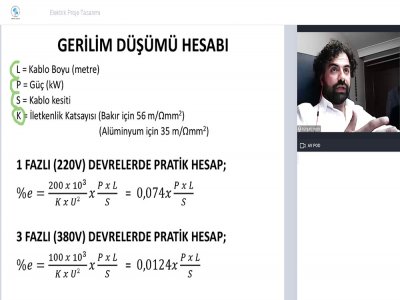 ELEKTRİK PROJE TASARIMI BAŞLIKLI WEBINAR DÜZENLENDİ