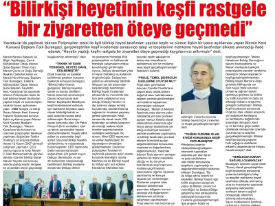 BİLİRKİŞİ HEYETİNİN KEŞFİ RASTGELE BİR ZİYARETTEN ÖTEYE GEÇMEDİ (MERSİN HAKİMİYET)