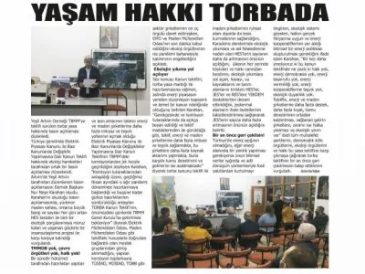 YAŞAM HAKKI TORBADA (ARTVİN`DE HABER)