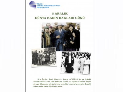5 ARALIK DÜNYA KADIN HAKLARI GÜNÜ KUTLU OLSUN.
