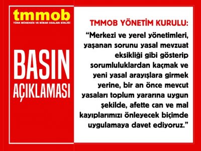 TMMOB, FAY YASASI TEKLİFİNİ DESTEKLEMİYOR