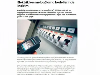 ELEKTRİK KESME BAĞLAMA BEDELLERİNDE İNDİRİM (SAKARYAHABER.COM)