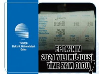 EPDKNIN 2021 YILI MÜJDESİ YİNE ZAM OLDU