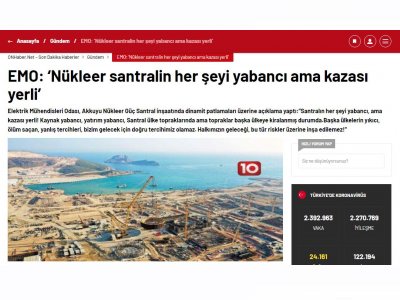 EMO: NÜKLEER SANTRALİN HER ŞEYİ YABANCI AMA KAZASI YERLİ (ONHABER.NET)