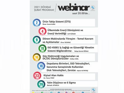 EMO ANKARA ŞUBESİ 2021 ŞUBAT AYI WEBINARLARI DÜZENLENECEK