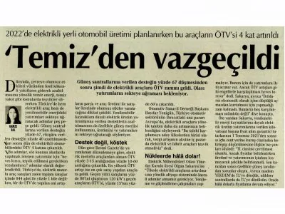 TEMİZDEN VAZGEÇİLDİ (CUMHURİYET)