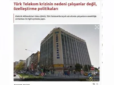 TÜRK TELEKOM KRİZİNİN NEDENİ ÇALIŞANLAR DEĞİL, ÖZELLEŞTİRME POLİTİKALARI (EVRENSEL.NET)