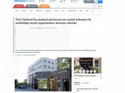 TÜRK TELEKOM`DA YANDAŞ KADROLARINA YER AÇMAK BAHANESİ İLE EMEKLİLİĞE TEŞVİK UYGULAMALARI DEVREYE SOKULDU (DEMOKRATHABER.ORG)