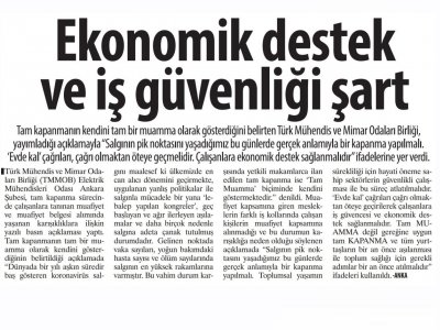 EKONOMİK DESTEK VE İŞ GÜVENLİĞİ ŞART (KARAR GAZETESİ, 04.05.2021)