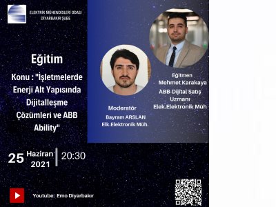 İŞLETMELERDE ENERJİ ALT YAPISINDA DİJİTALLEŞME ÇÖZÜMLERİ VE ABB ABİLİTY KONULU BİLGİLENDİRME SEMİNERİ DÜZENLENECEKTİR.