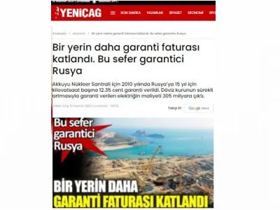 BİR YERİN DAHA GARANTİ FATURASI KATLANDI. BU SEFER GARANTİCİ RUSYA (YENİCAGGAZETESİ.COM.TR)